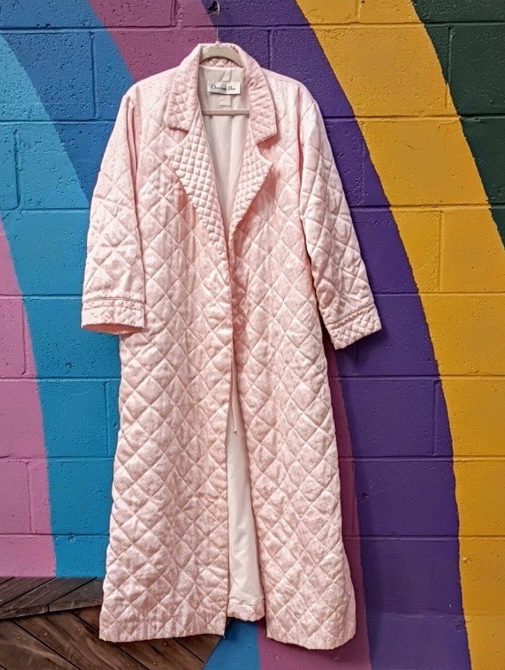 Dior Vintage Quilted Pink Robe sz S-M